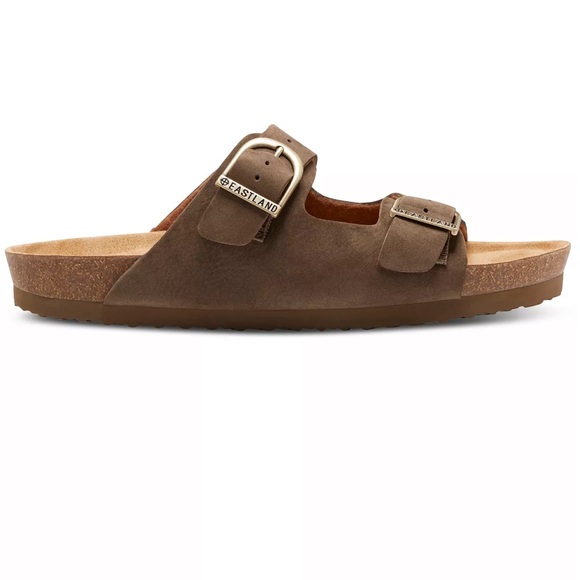 NEW Eastland Men’s Cambridge Sandals Olive Leather Upper NIB - Picture 3 of 10